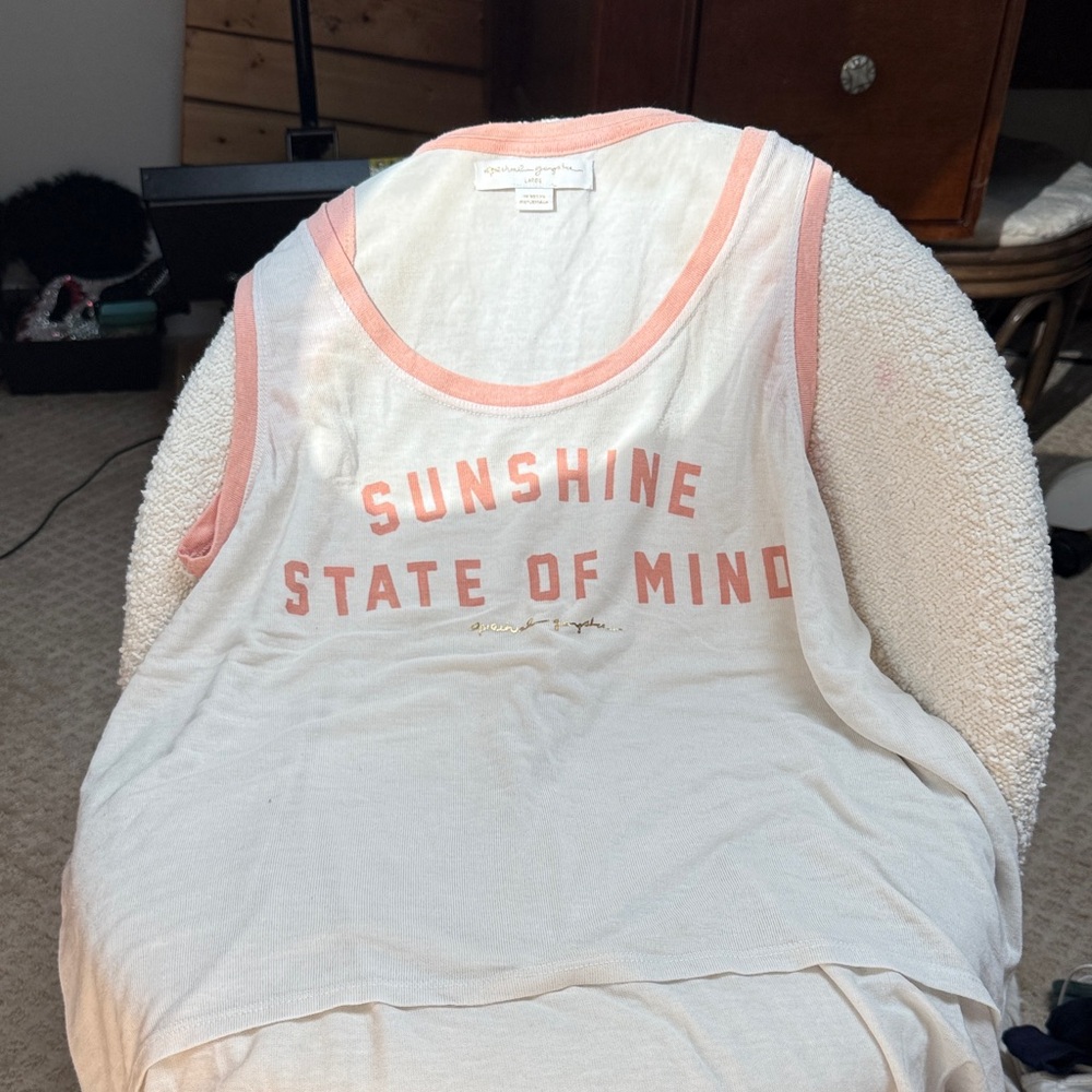 Spiritual Gangster - Sunshine State of Mind Graphic Tank - White & Coral